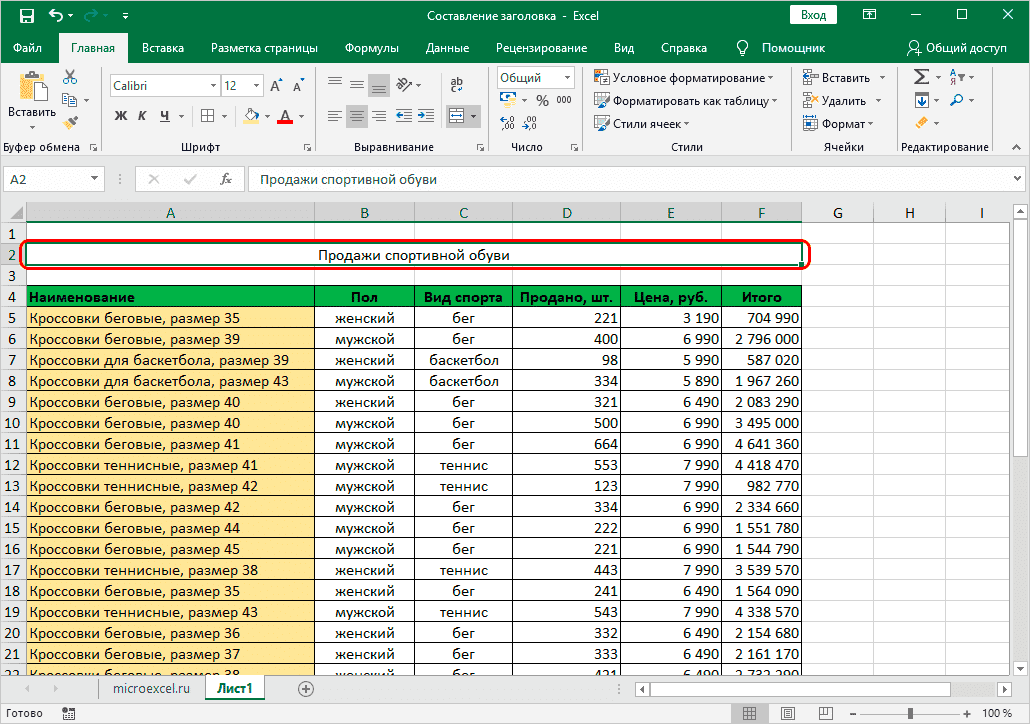Шаг 2. Введите текст и выровняйте его