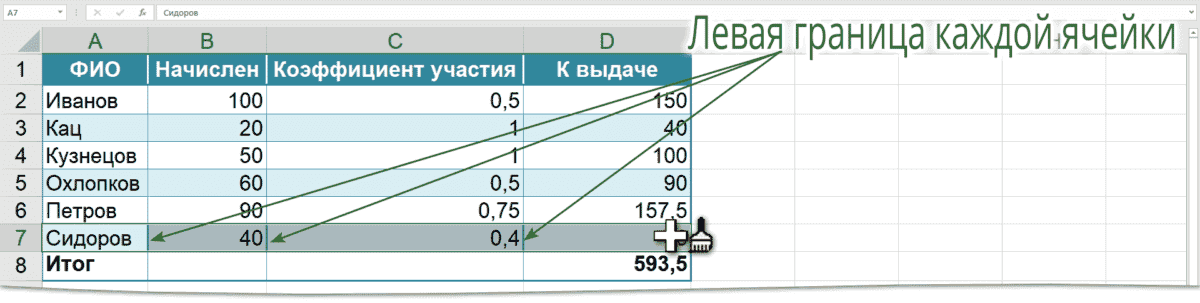 размер по образцу