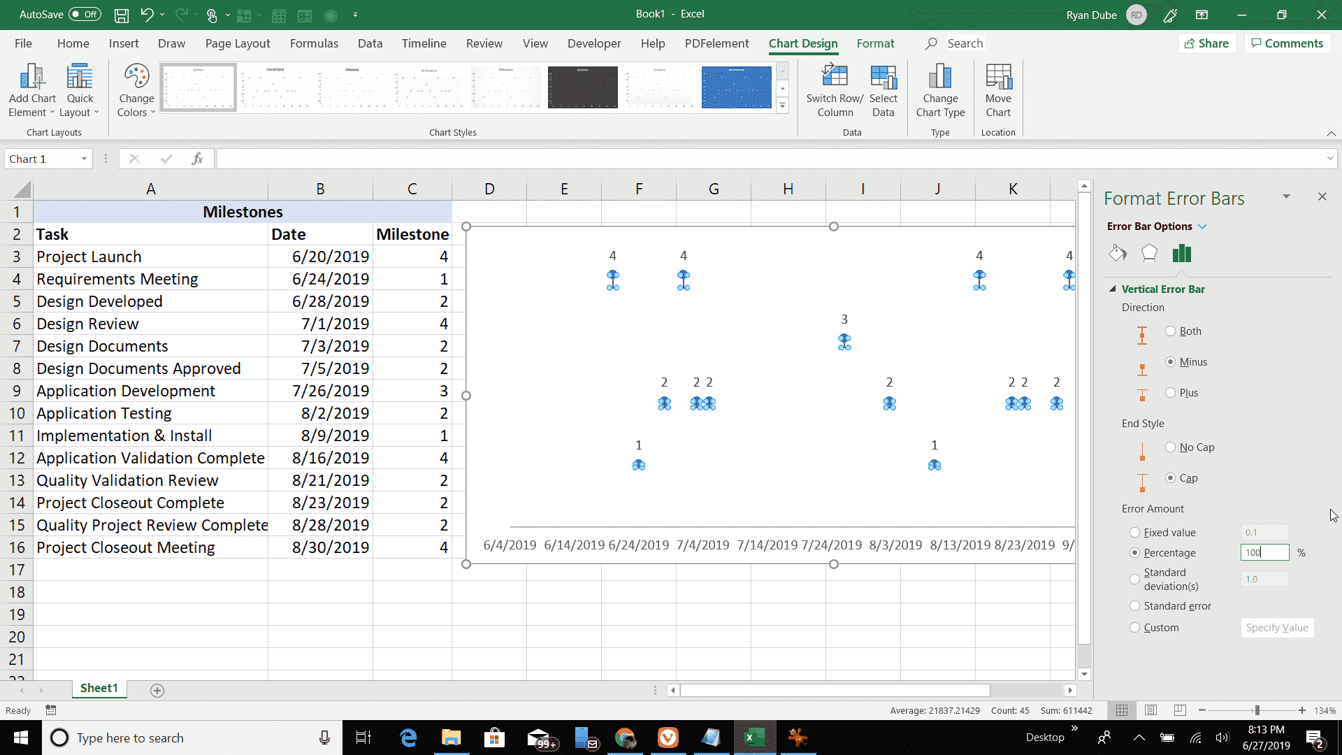 Снимок экрана с настройками вертикальной полосы ошибок
