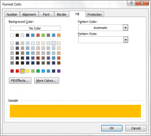 2 способа изменить фон в Excel