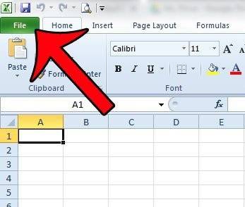 щелкните вкладку файла