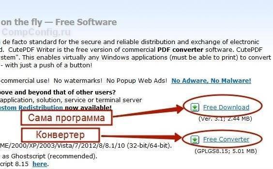 Загрузите CutePDF для дальнейшего сжатия файлов PDF