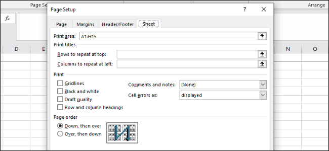 Excel - Параметры листа