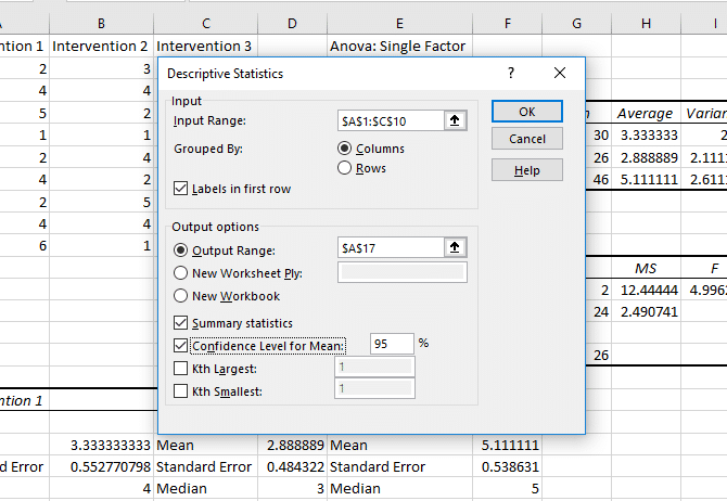базовый анализ данных в Excel