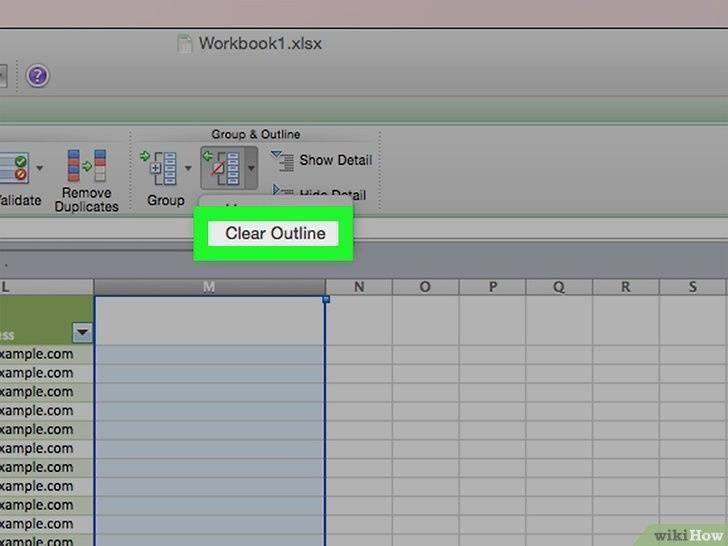 как создать структуру в Excel 2013