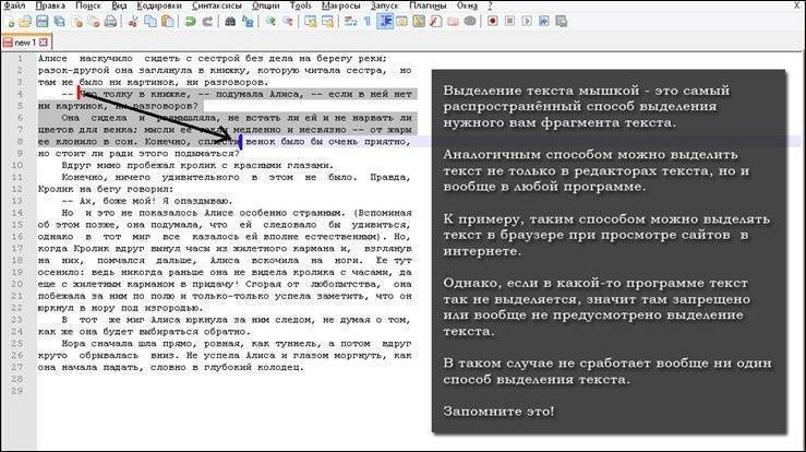 Как распечатать только выделенную часть текста
