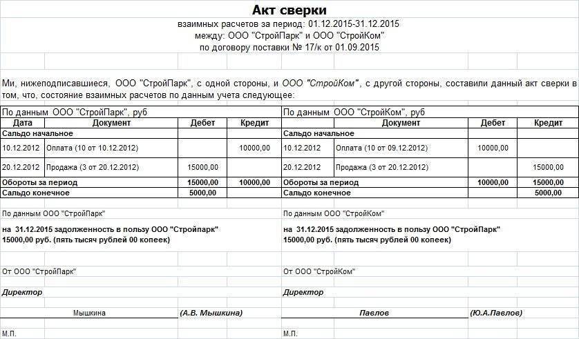 Заявление о сверке - правильная форма Excel 2021