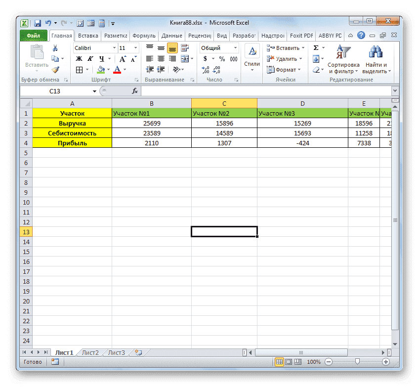 основная таблица удалена в Microsoft Excel