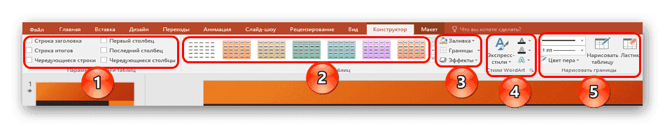 Конструктор таблиц PowerPoint