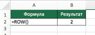 Функция Excel - СТРОКА (СТРОКА) в Excel